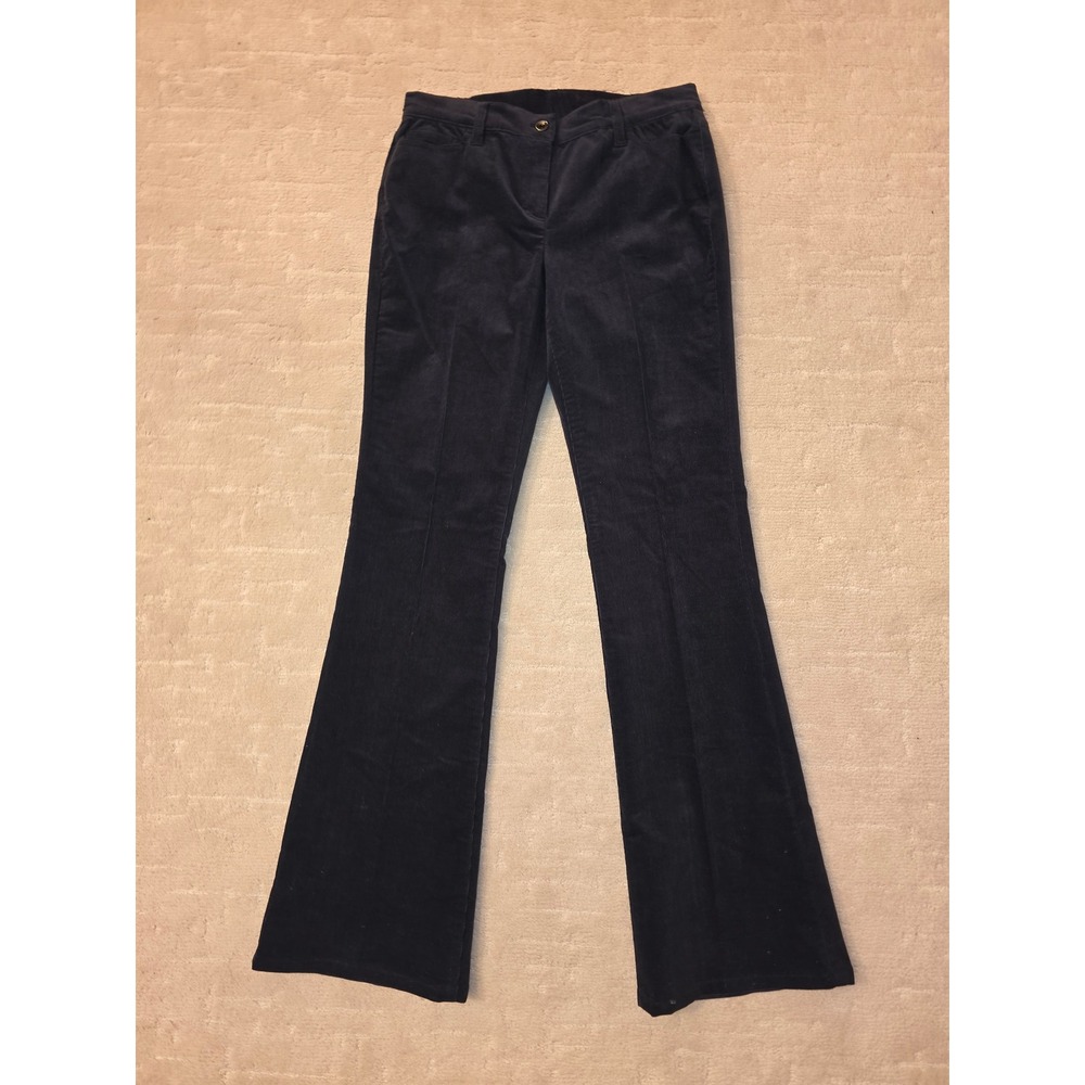 W By Worth Navy Blue Corduroy Flare Leg Trousers Pants Womens Size 6 Bootcut
